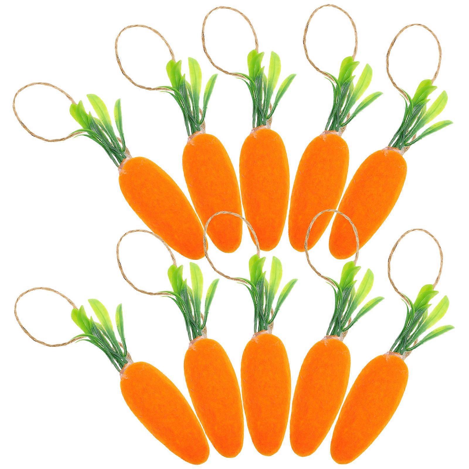 Simulation Carrots Decor 10Pcs Artificial Vegetable Pendant For Family Decorations Easter Celebration