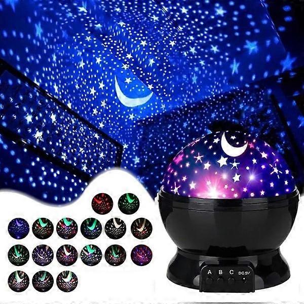 מקרן כוכבים אור לילה מסתובב מנורת ירח שמיים מנורות גלקסי