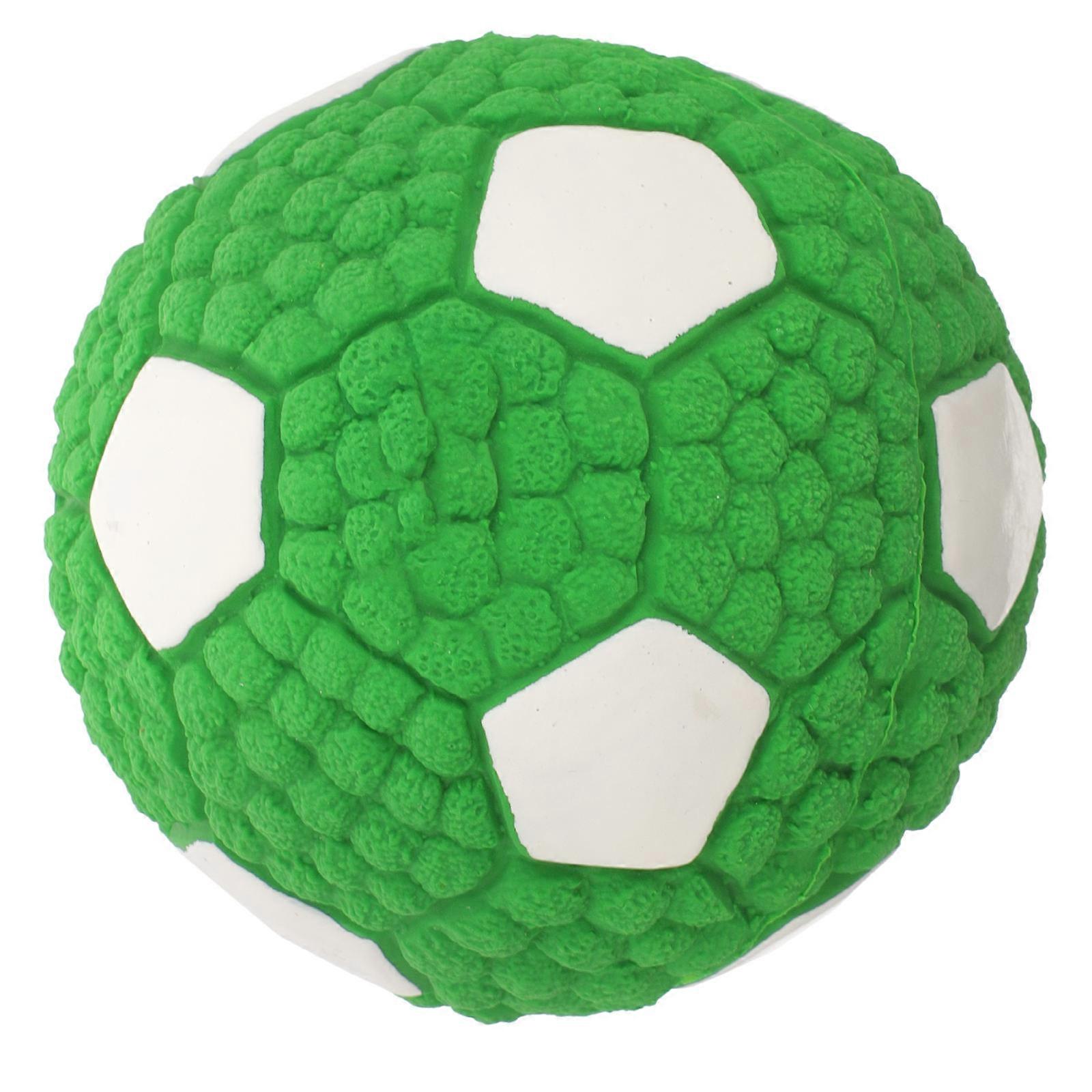 Rubber Dog Football Toy for Pet Use Light Green Small Size Chew Squeaky Interactive Toy Ball