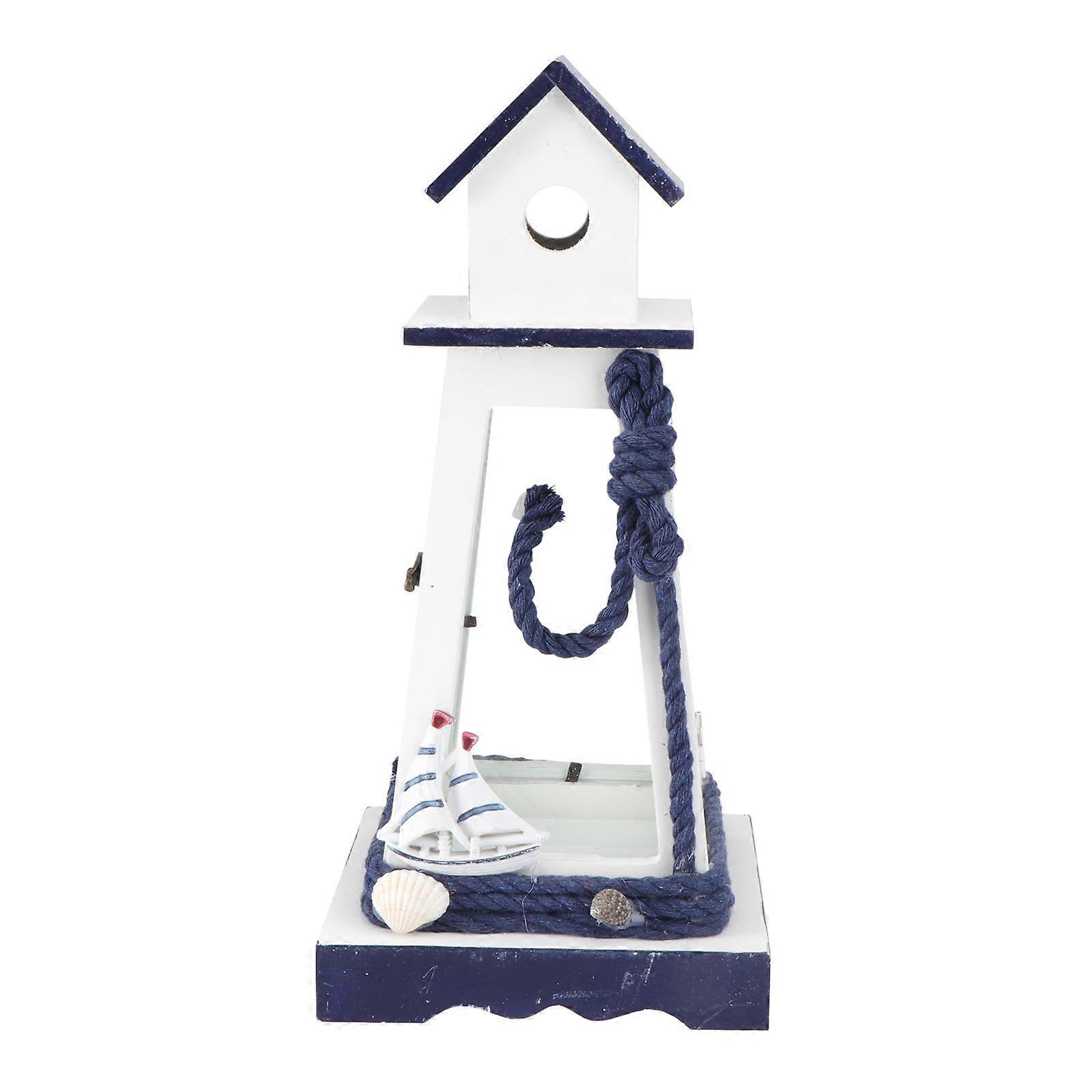 Candlestick Holder Mediterranean Style Storm Lantern Windproof Bamboo Tabletop Sail Boat Shape 29.5 x 12.6 x 12.8 Cm 1 Piece