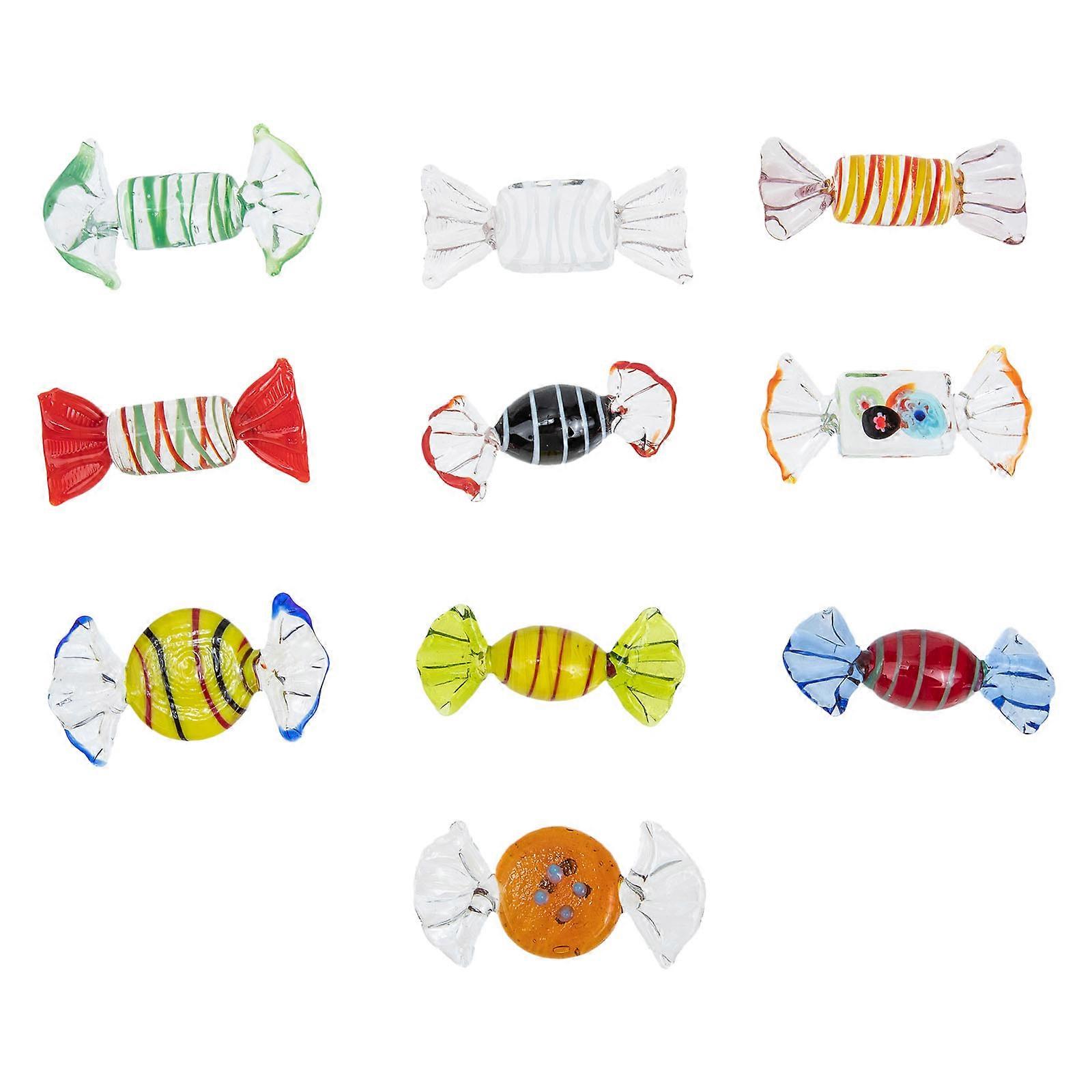 Handmade Glass Candy Ornaments for Decoration 10Pcs