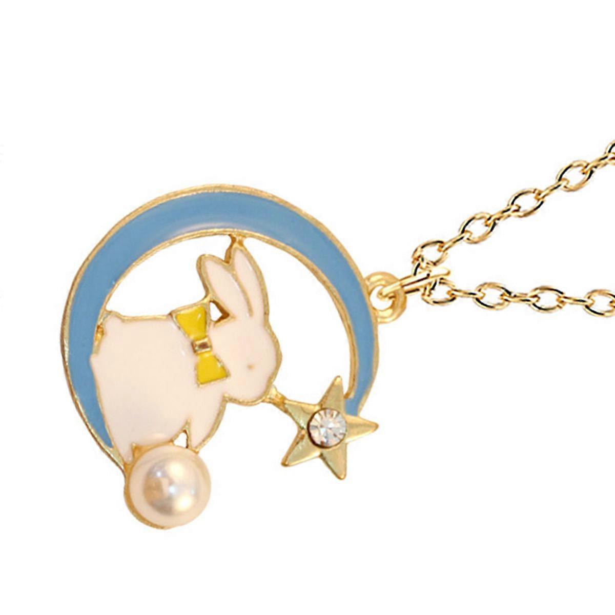 on the Moon Necklace for Kids with Alloy Material and Cartoon Design 0.25 inch Pendant Size