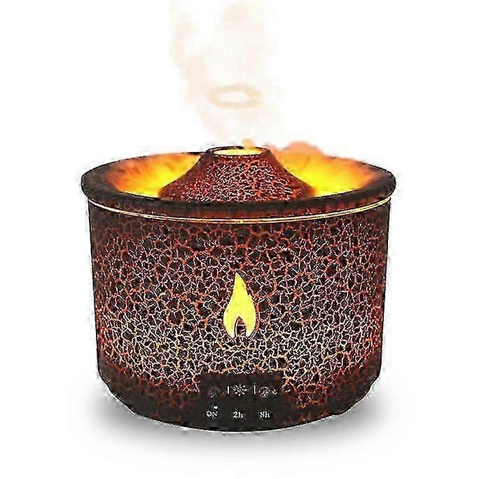 Volcano Humidifier Black with Simulated Flame, Aromatherapy, EU Plug