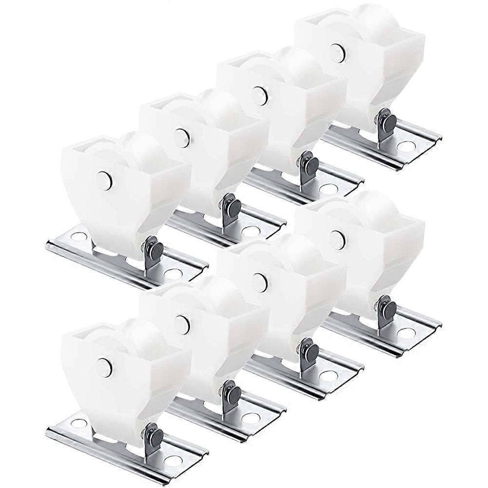 8pcs Curtain Sliding Track Pulleys with Cord Lock for Home Use Rail Sliding Pulleys