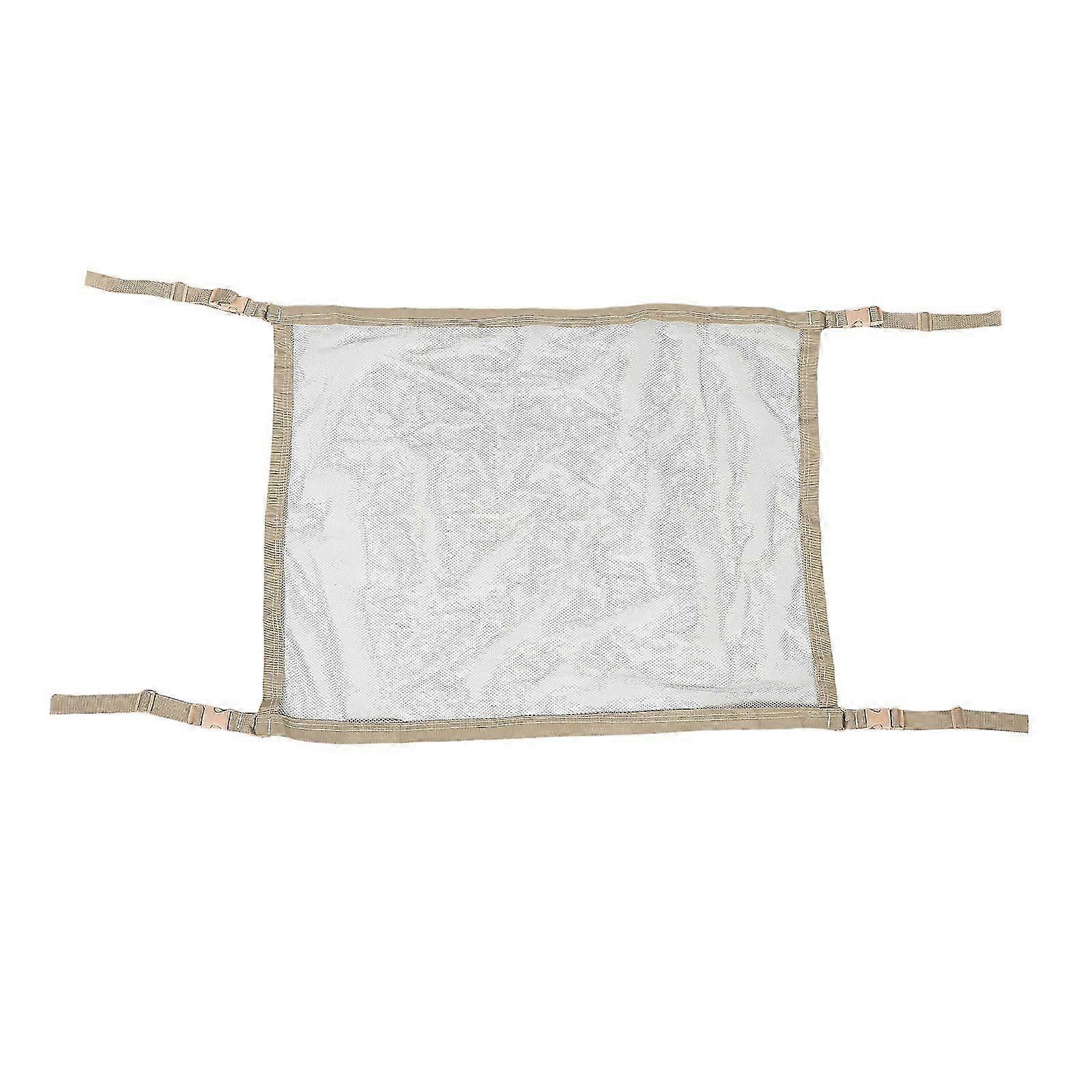 Ceiling Cargo Net For Suv Car Roof Net Pouch Organizer Durable Hanging Design Beige Polyester 1Pcs