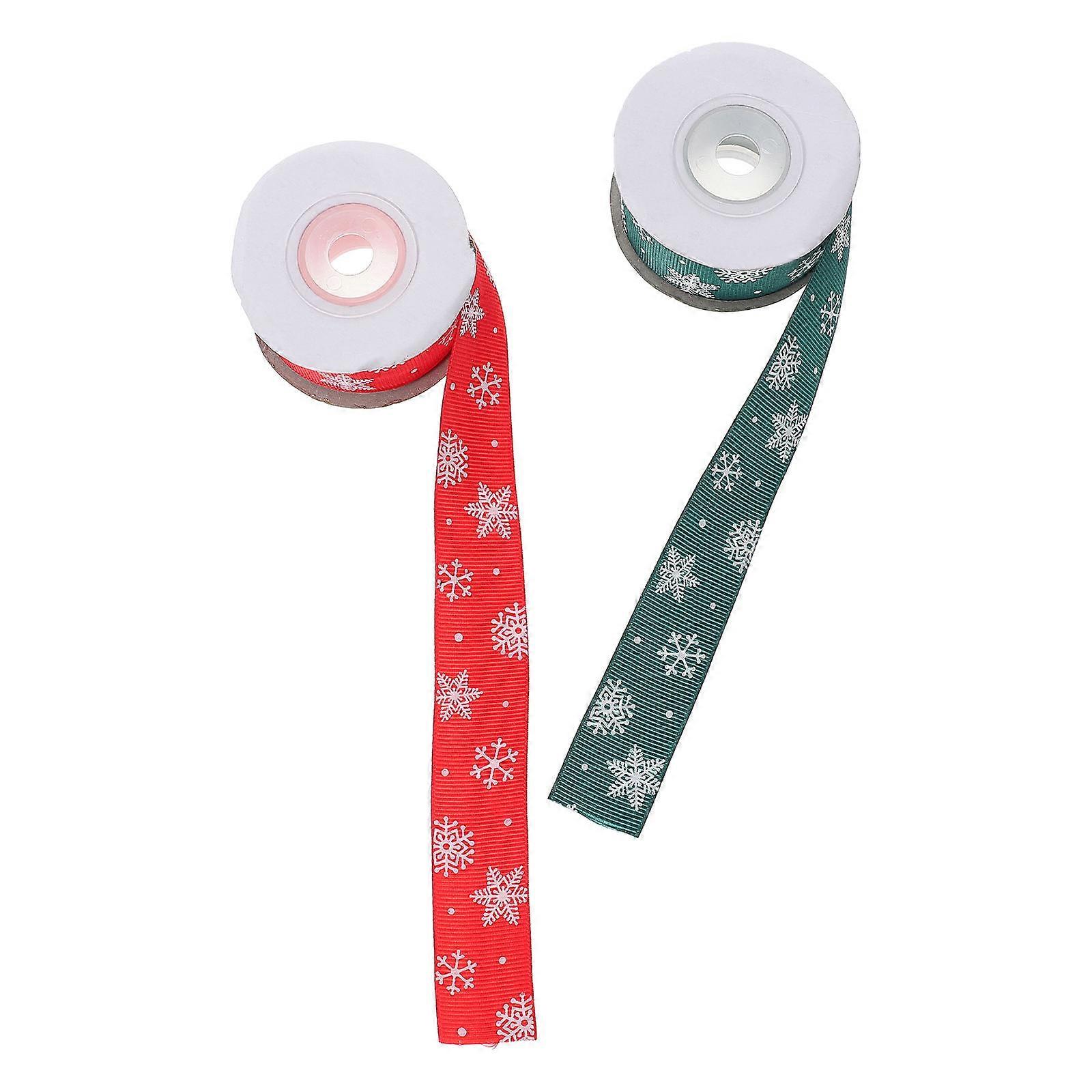 Decorative Christmas Ribbon 2 Rolls Ideal For Craft Projects And Gift Wrapping Featuring Beautiful Assorted Colors