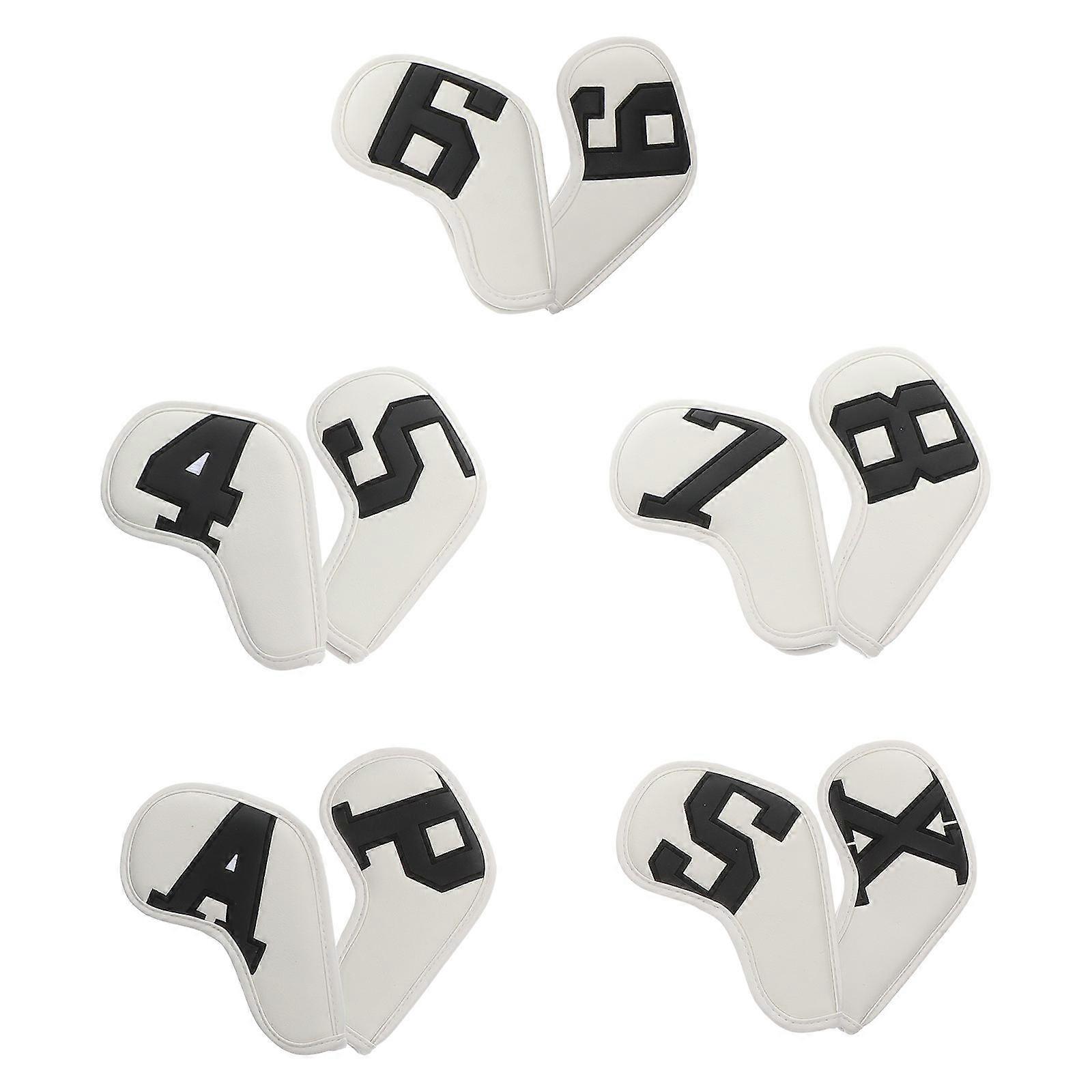 PU Putter Covers 10Pcs Mallet Shaped Golfs Putter Sleeve Cover For Golf Enthusiasts 19.5X10.5CM Vibration Reduction Durable Design