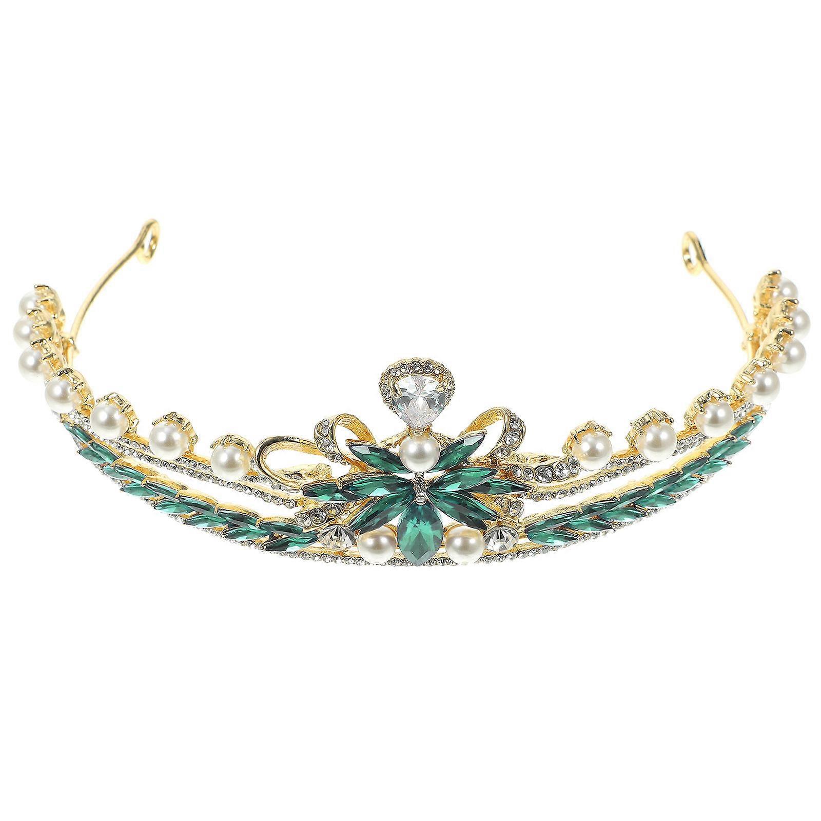 Bow Shape Crown Pearl Headband For Party Guests 1Set