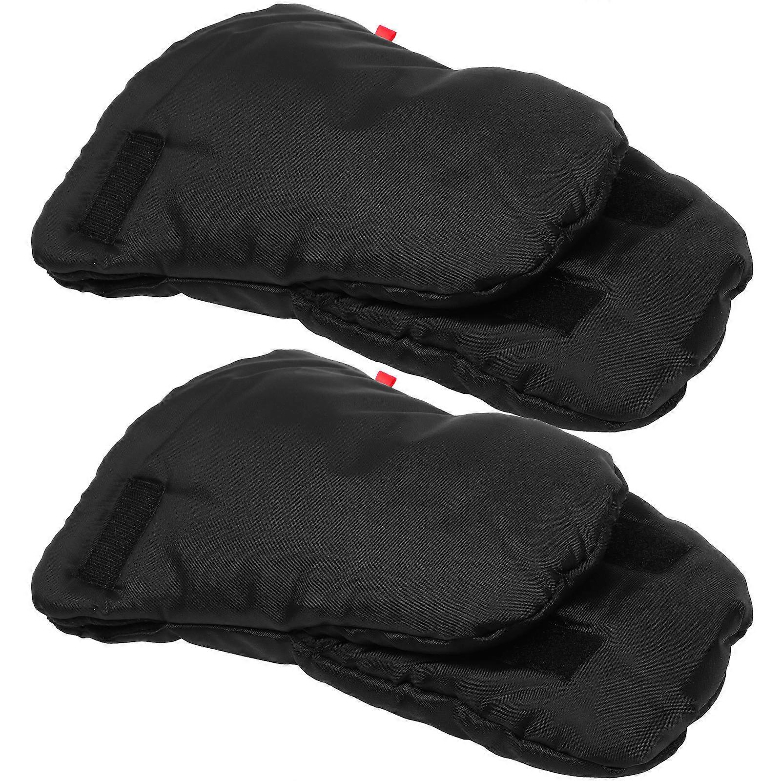 Black Windproof Stroller Gloves Insulated for Winter Outdoor Activities 1 Pair Warm and Comfortable