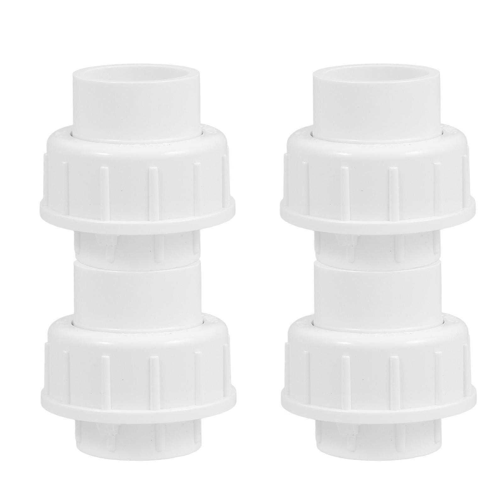 4pcs White PVC Union Pipe Connectors Fittings for Water and Drainage Systems