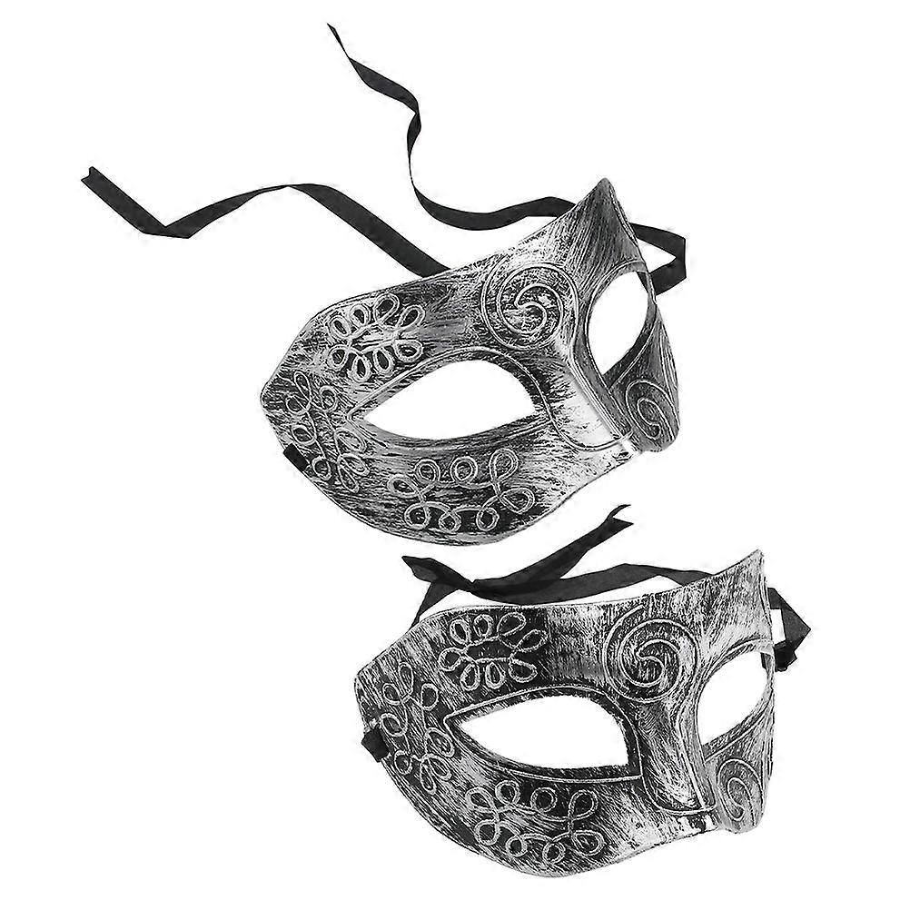 Retro Masquerade Masks Set of 2 for Halloween Carnival Themed Events Elegant Design Craftsmanship Suitable for Boys and Adults