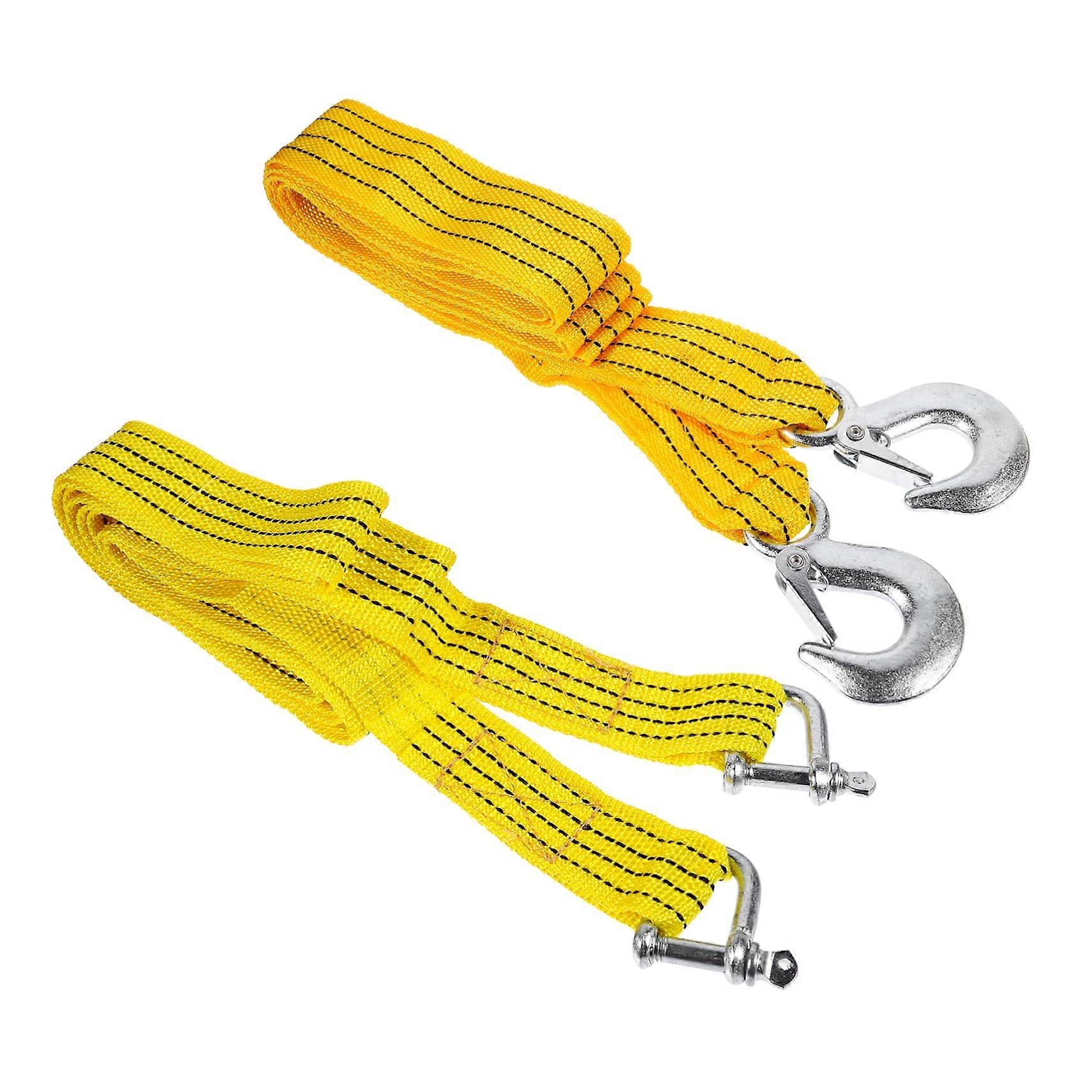 2 x fluorescent vehicle trailer rope, professional traction rope, easy to use for safe towing day and night.