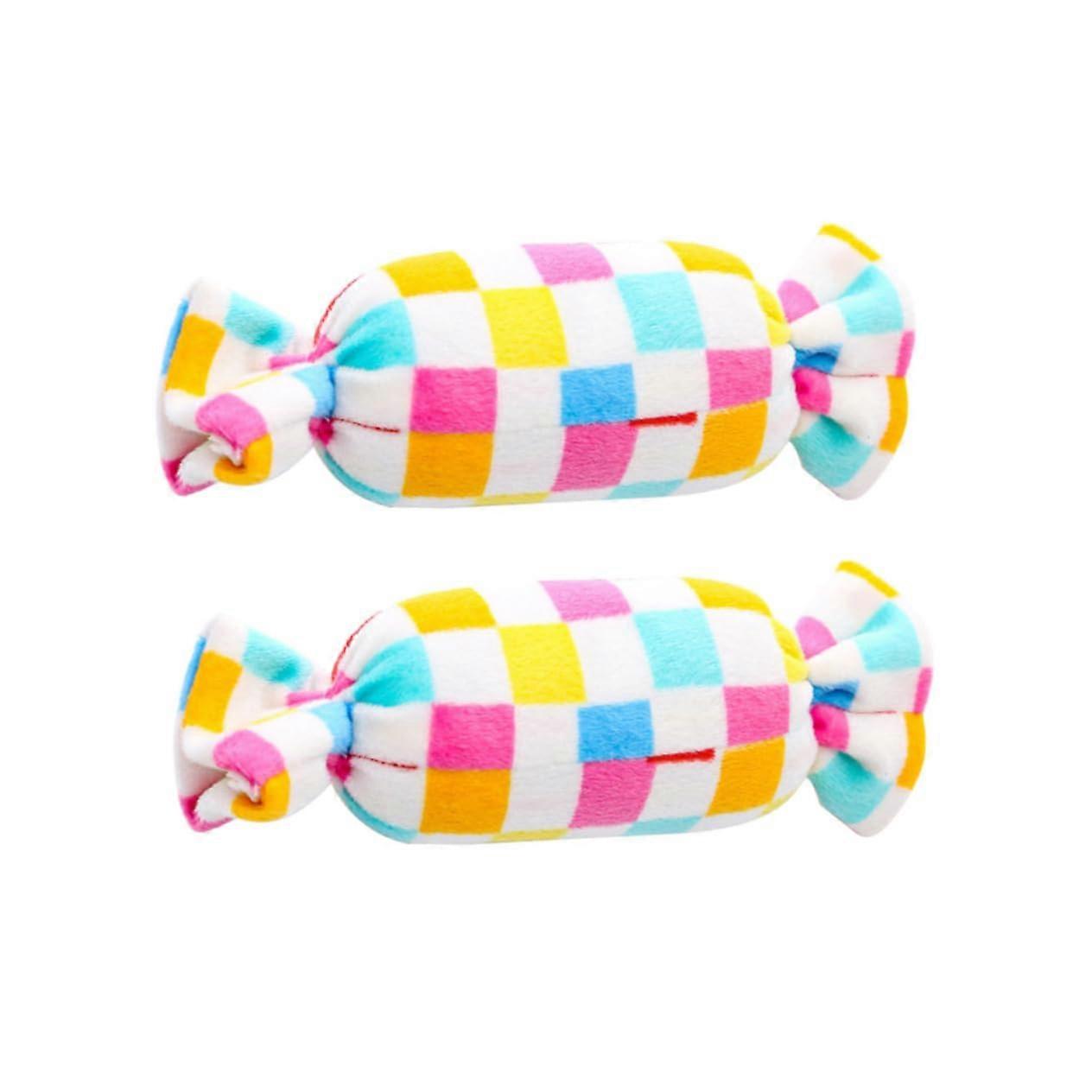 Plush Candy Shaped Dog Chew Toy With Squeaker, Soft Plush Squeaky Toy for Dogs, Assorted Colors