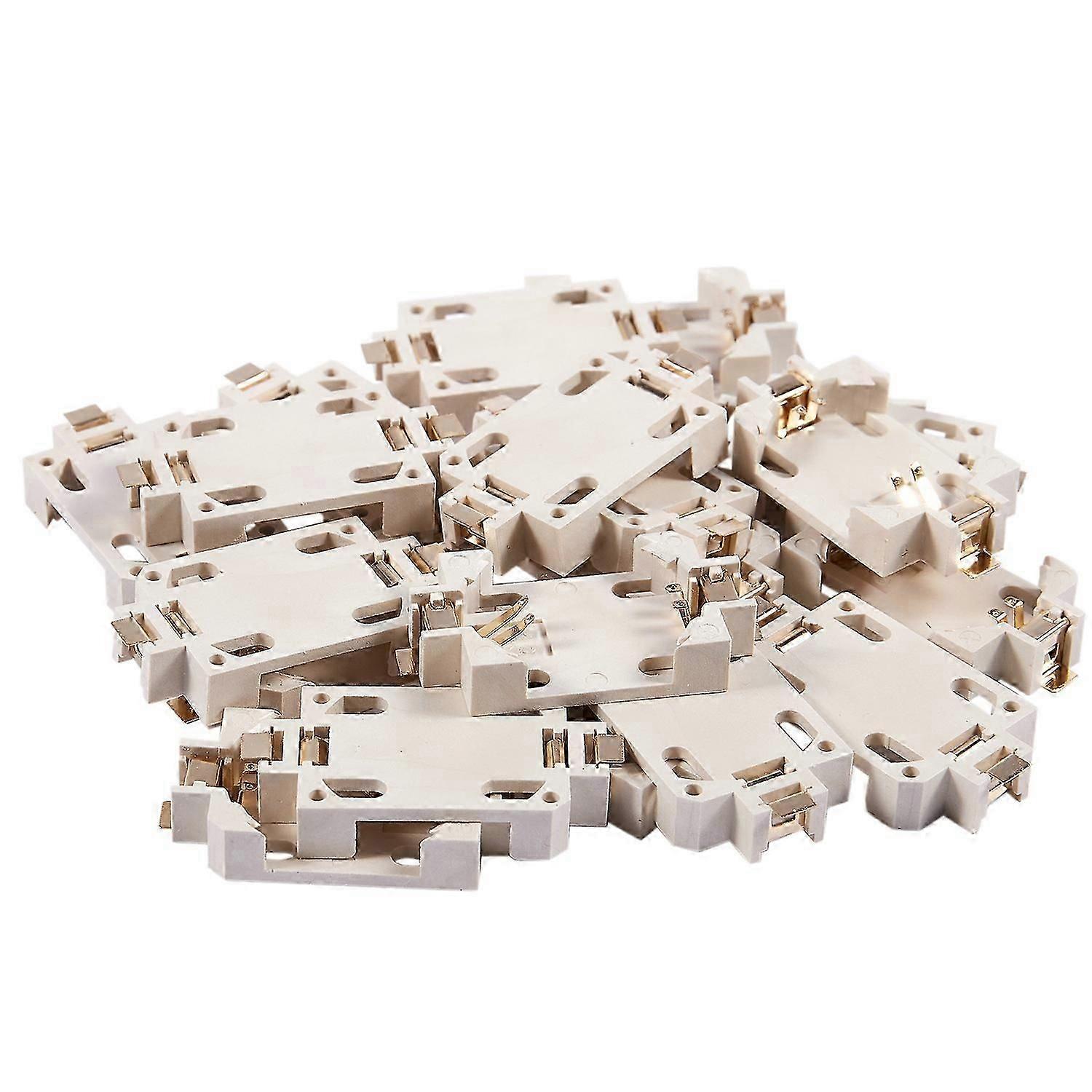 20pcs CR2032 Battery Holder SMD Socket Case for Electronics - White Housing