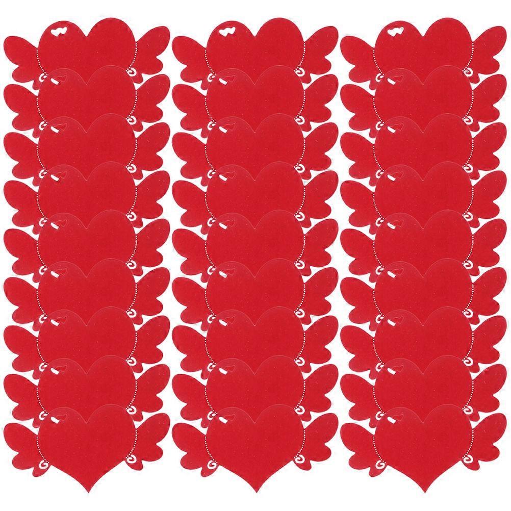 Red Heart Shaped Cards for Valentine's Day Decor Made of Thick Paper Perfect for Crafting Bulk Size 100pcs