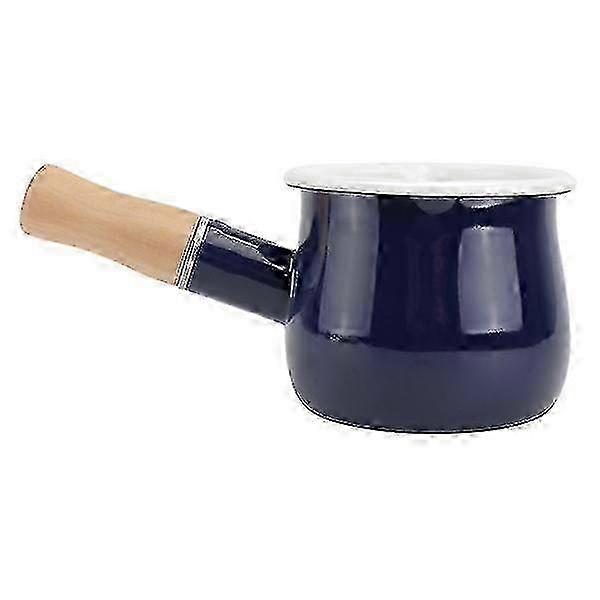 Coffee Warmer Enamelware Saucepan Creamer Pitcher Small Pots Wooden Handles Butter Warmer Saucepan Ceramic Cooking Pots SZRH A-DS