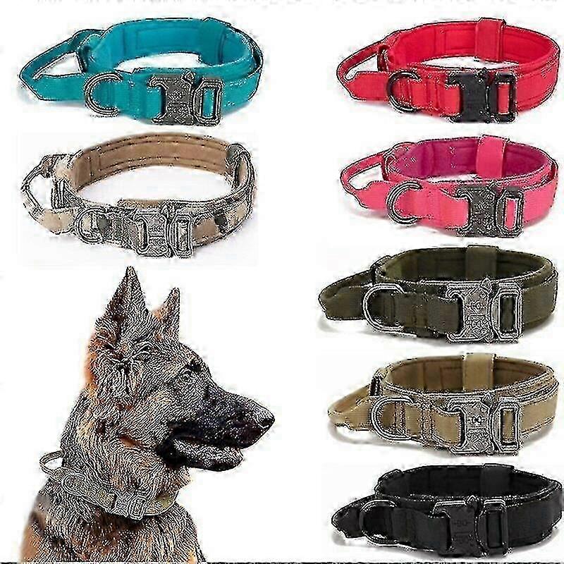 Heavy Duty Military Tactical Dog Collar for Training with Nylon Strap and Secure Buckle