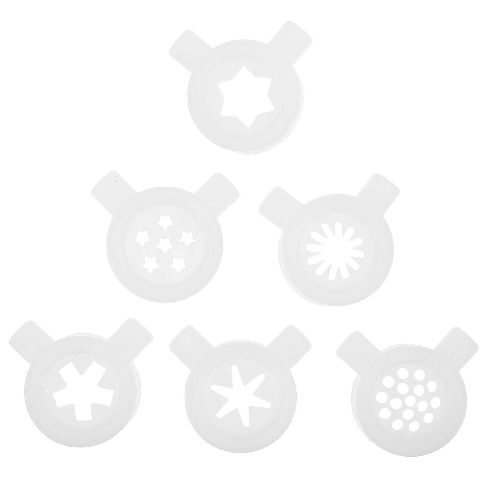 White Plastic Ice Cream Nozzles for Ice Cream Makers 6 Pack Easy Clean Design