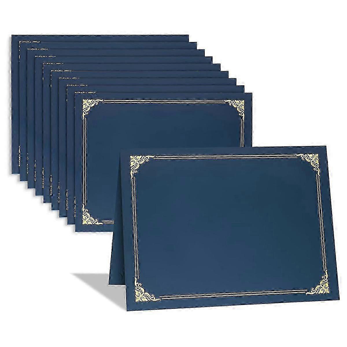 حاملي الشهادات ، 10 حزم حاملي الدبلوم ، أغطية الشهادات مع حدود رقائق الذهب لحجم الرسالة 8.5x11 بوصة