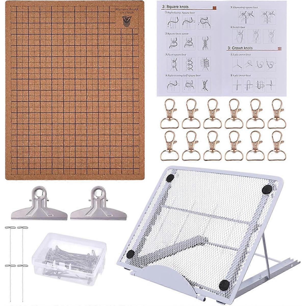 12x16inch Macrame Board and 100pcs Pins with Adjustable Stand
