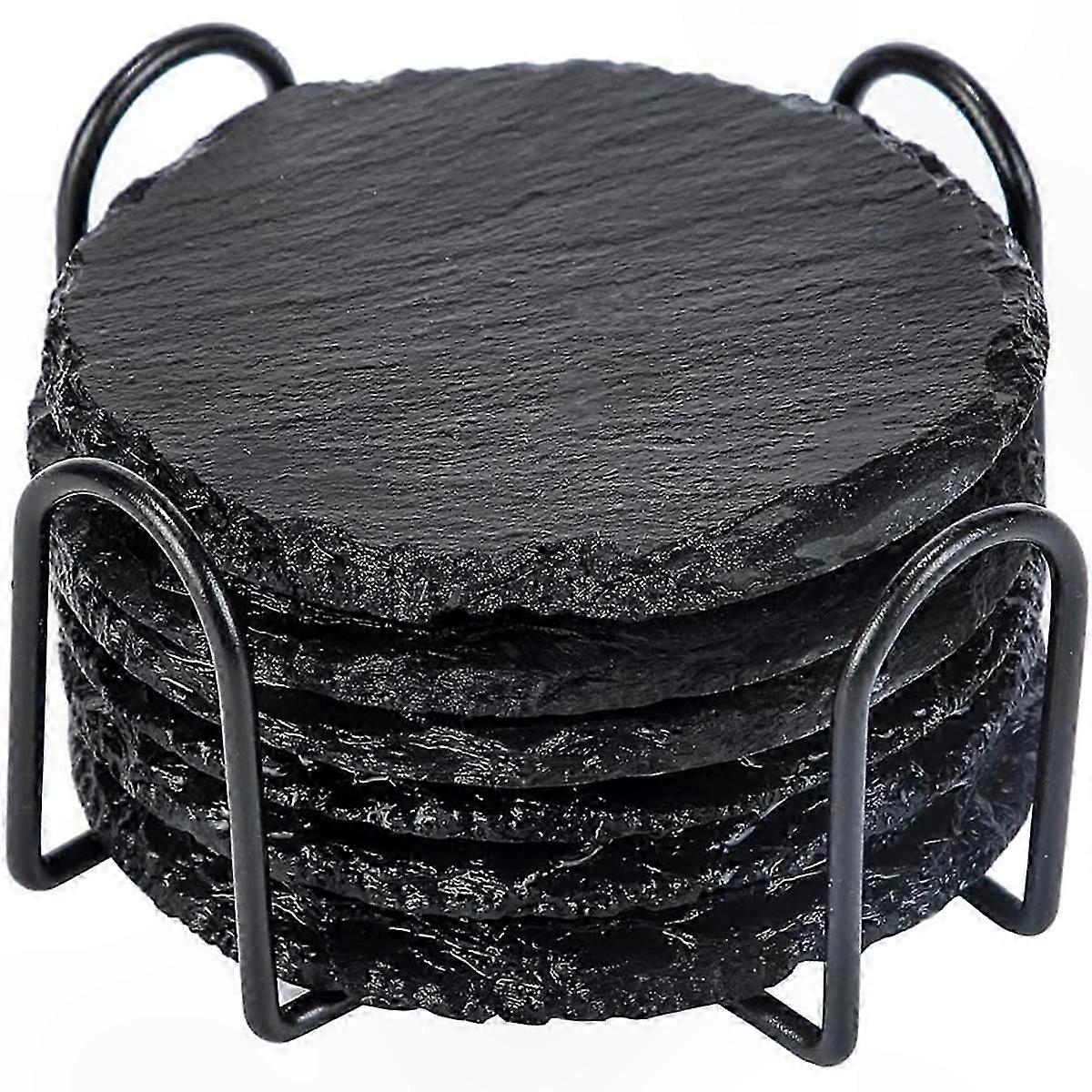 Round Glass Coaster with Stand for Drinks Protection