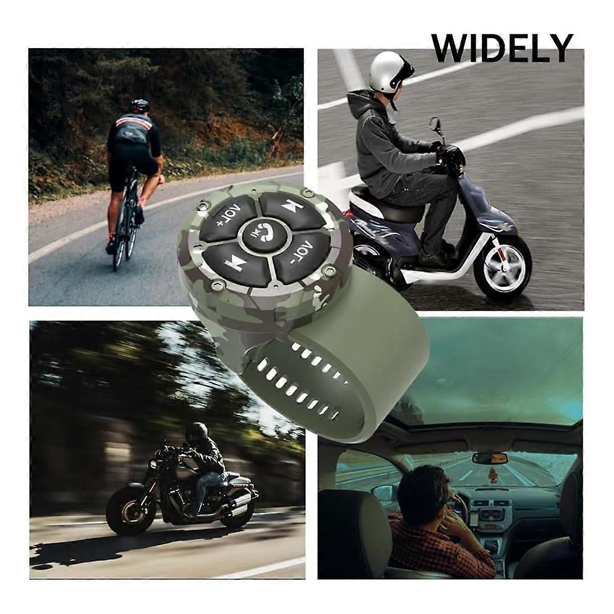 Bluetooth Media Button Remote,5 Keys Wireless Music Controller for Car Motorcycle Steering Wheel Med