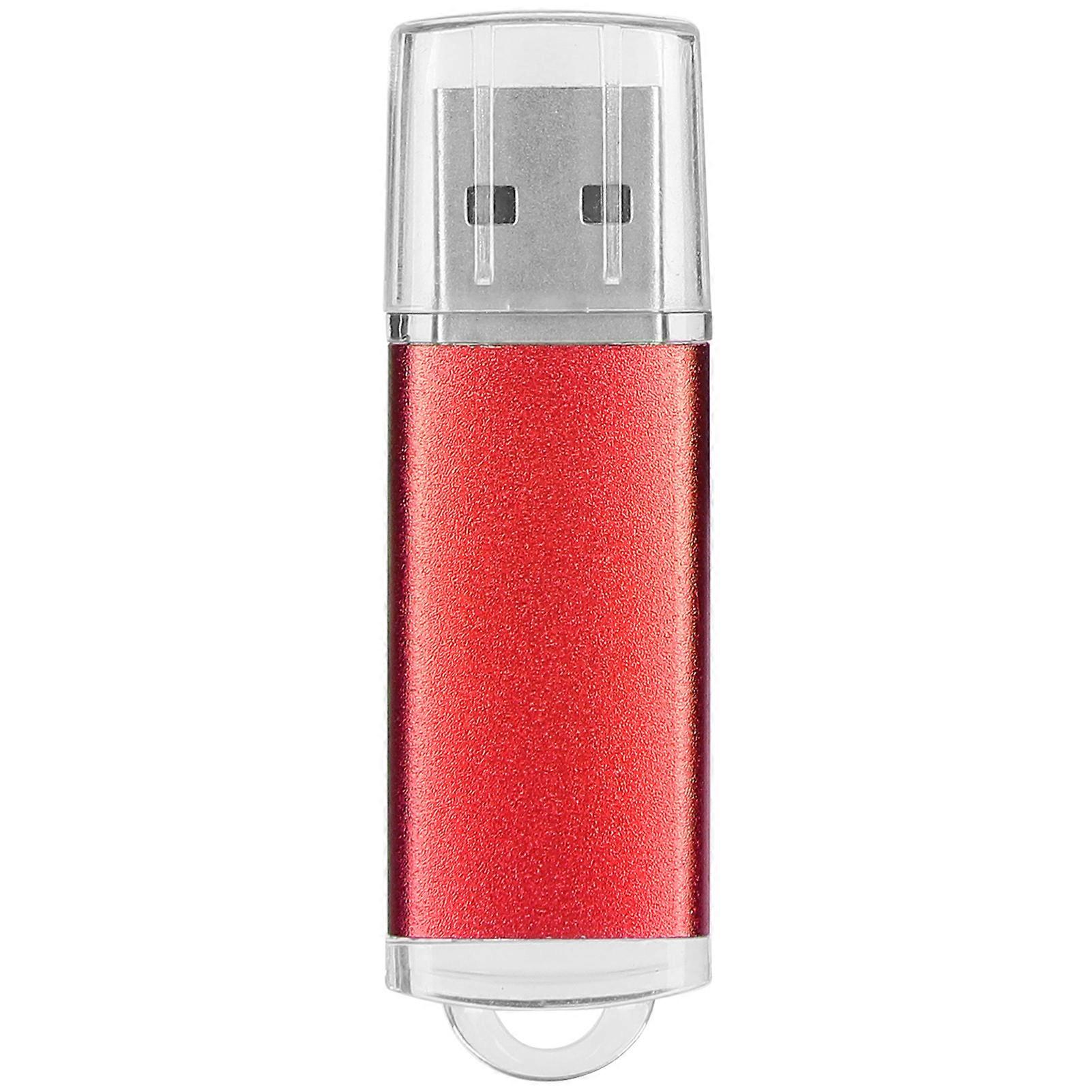 USB Flash Drive Transparent Cover Red Portable Storage Memory Stick for PC Tablet32GB