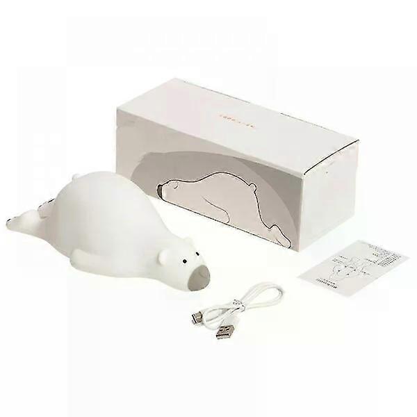 Bear night light, silicone material, 3-level dimmable and rechargeable