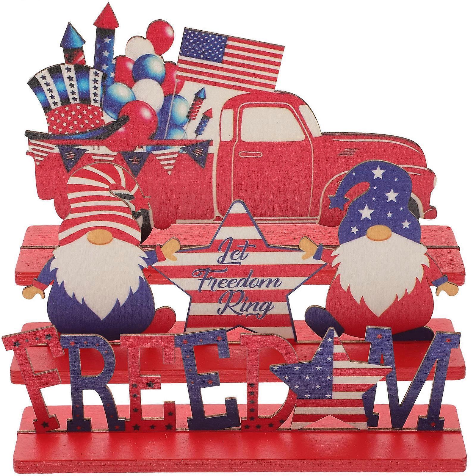 3pcs Patriotic Wooden Signs for Independence Day Home Decor, Holiday Party & Celebration USA Themed Decoration