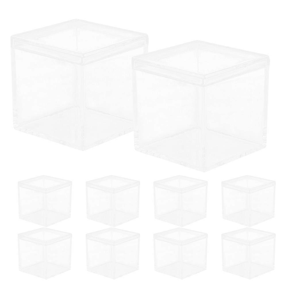 Clear Acrylic Square Candy Boxes for Storage Tiny Jewelry Gift Box with Sufficient Quantity 10 Pieces