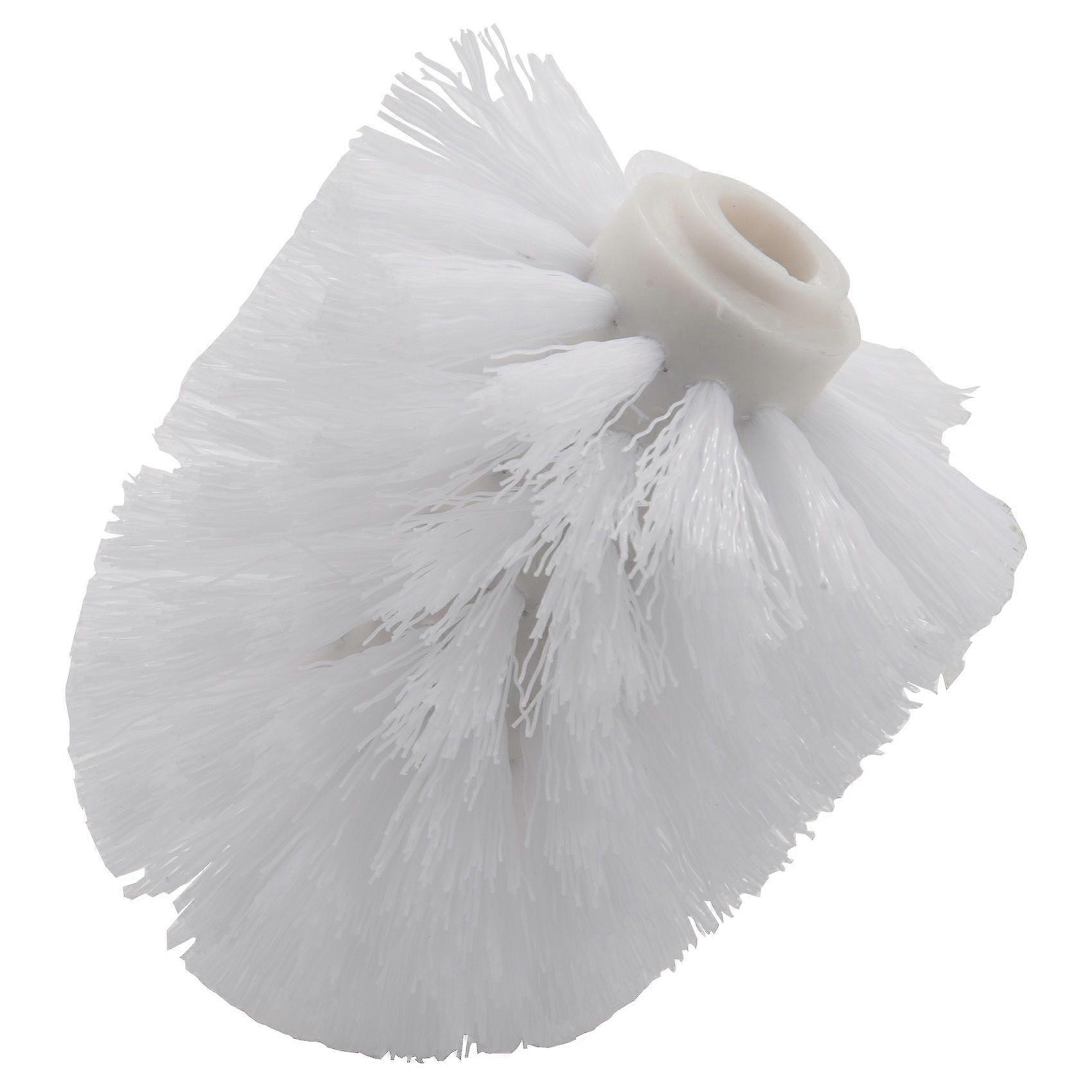 Replacement Spare Bathroom Accessory Plain Plastic Toilet Cleaning Brushes Head Holders White (2x W