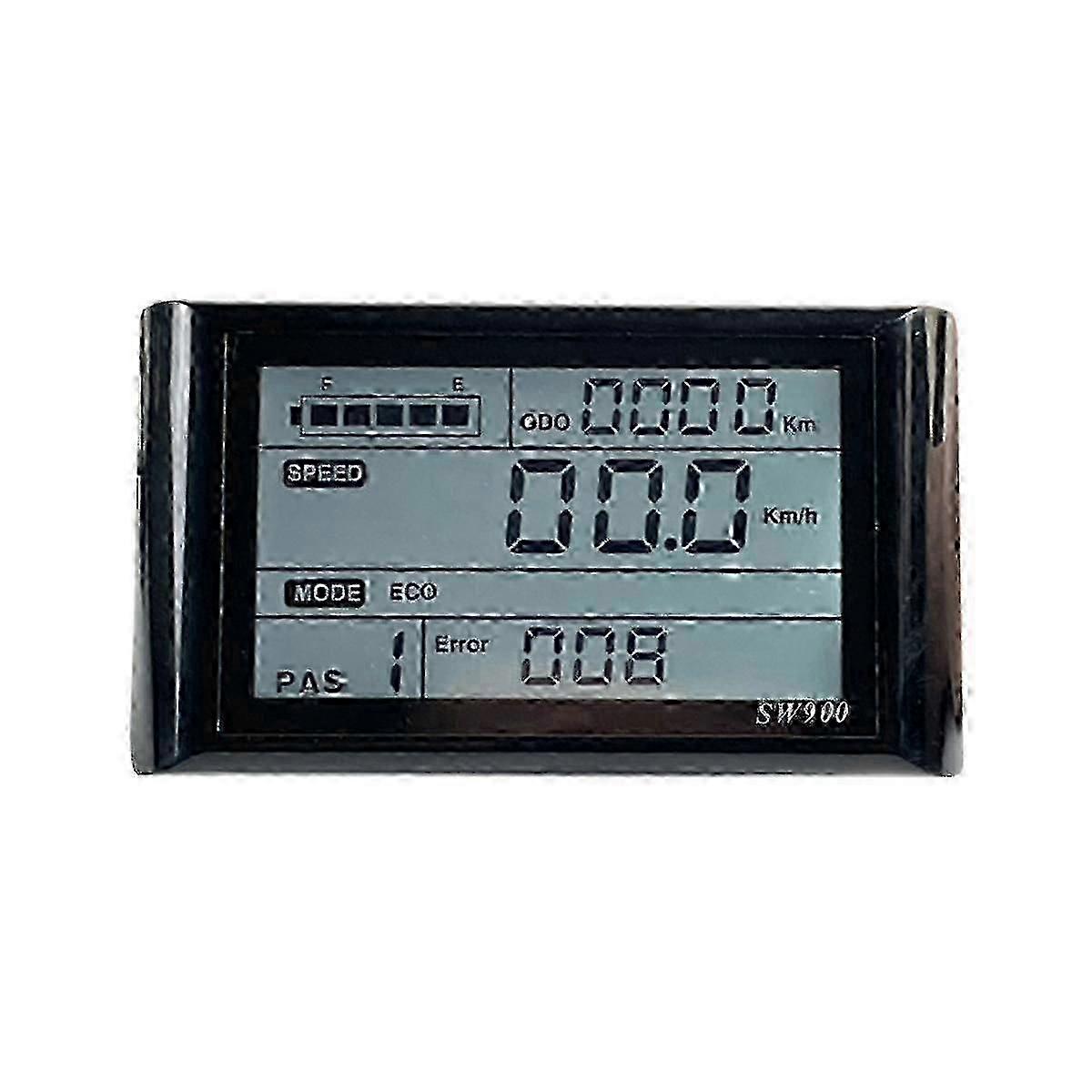 Electric Bicycle Speed Meter SW900 with Waterproof LCD Display Featuring 24-72V Control and Instrument Settings