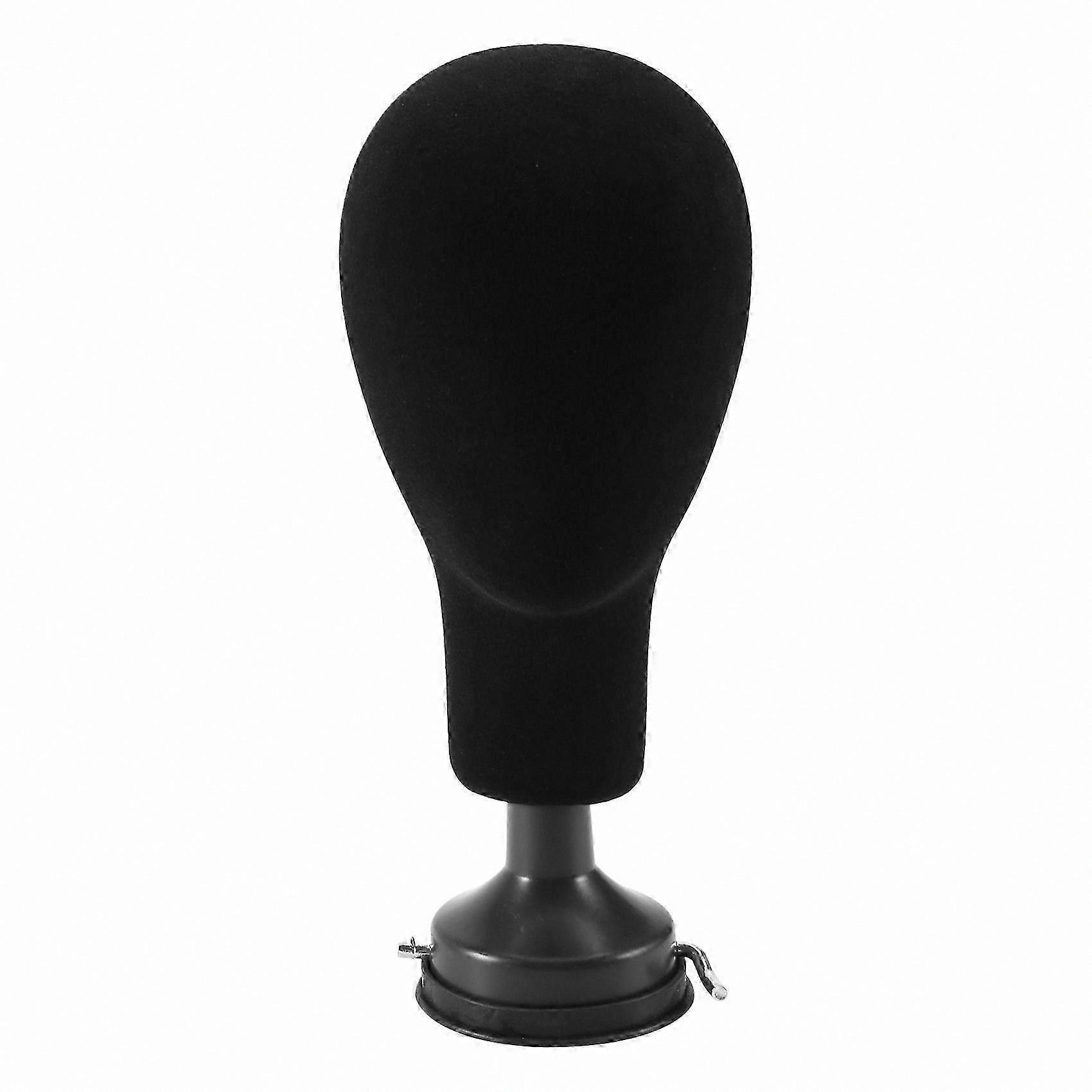 Foam Mannequin Head with Base for Wigs and Eyewear Display, Black