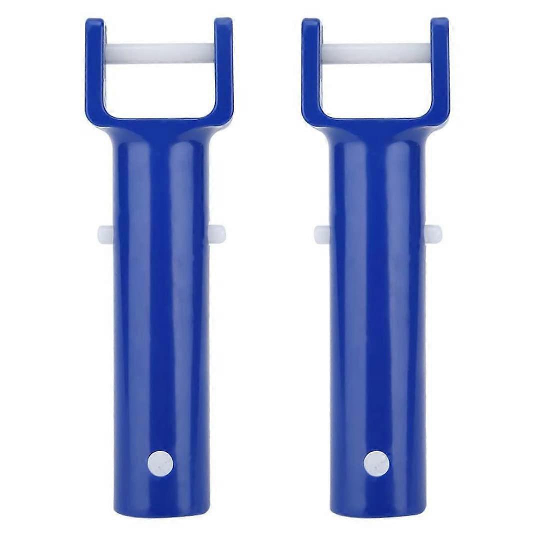 Pool V Head Handle Replacement Clip Head  Plastic Blue 2Pack For Pool Brush Heads V Clip Style