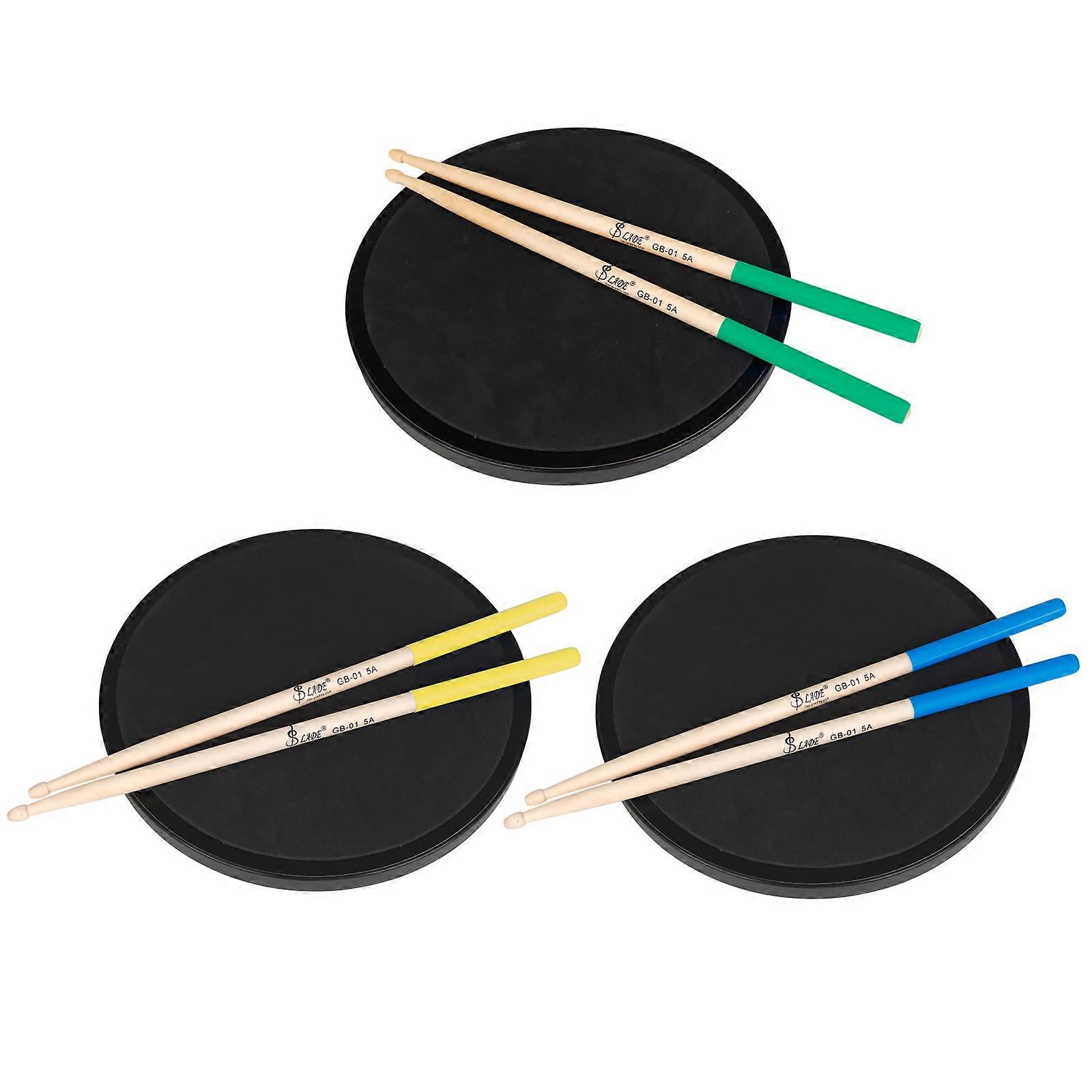 SLADE 3 Pairs 5A Maple Drumsticks 40.6cm Triangular Tip Rubber Grip