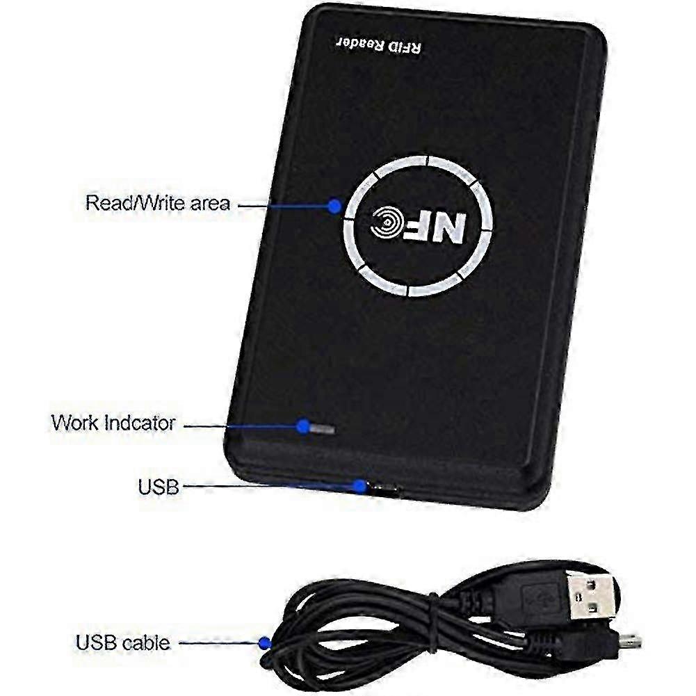 Rfid Nfc Copier Duplicator Key Fob Smart Card Reader Writer 13.56mhz Encrypted Programmer Us