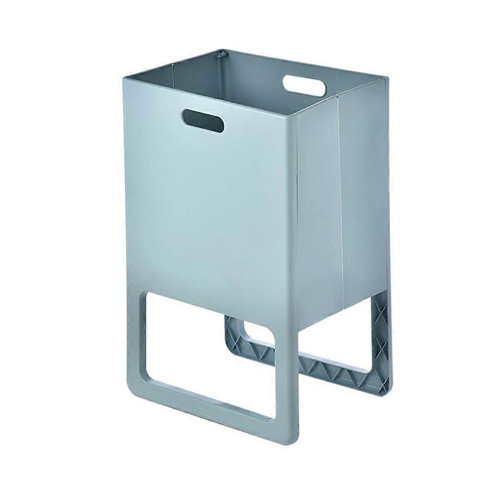 Plastic Dirty Laundry Basket Folding Clothes Storage Hamper For Bedroom Bathroom Stand Up Blue