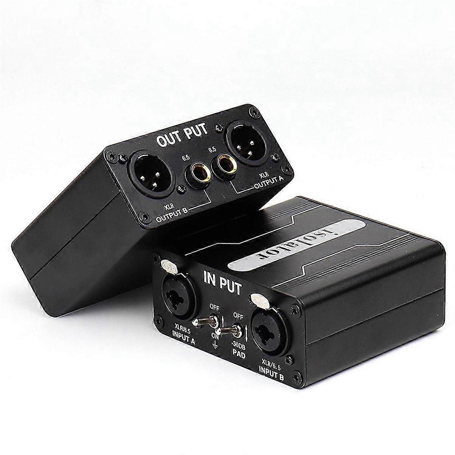 Dual-Channel 6.5 XLR Mixer Audio Isolator Current Sound Noise Mixer Microphone Common Ground Filter