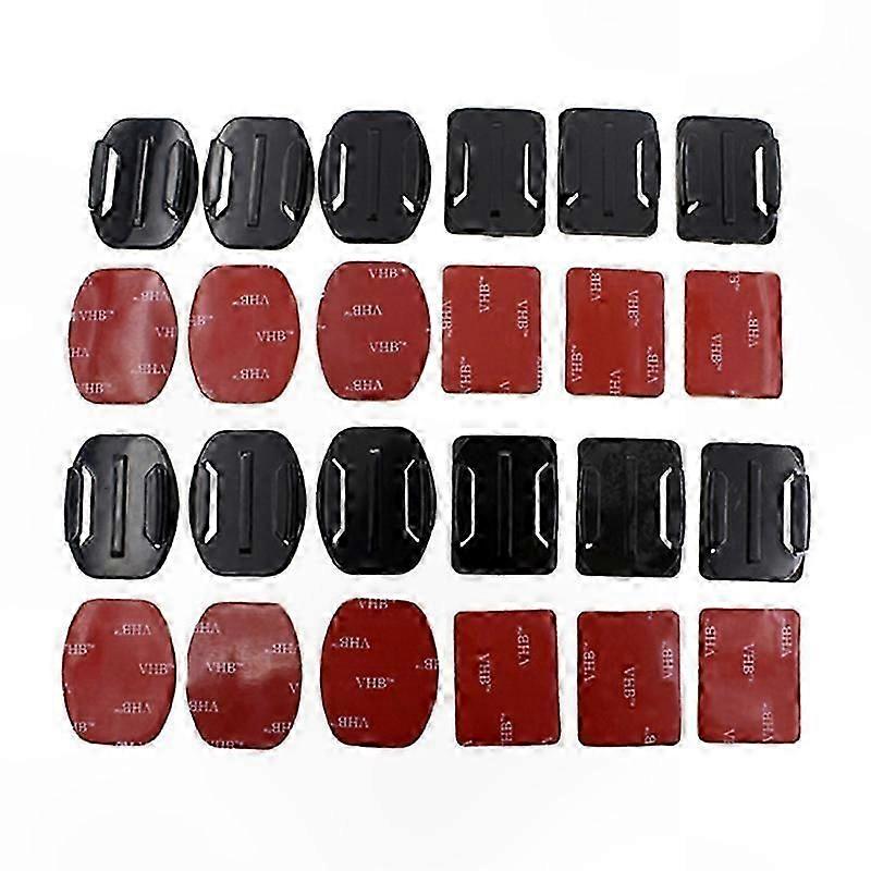 12Pcs Adhesive Mounts for Action Cameras with Flat and Curved Bases Compatible with GoPro Hero 1/2/3/3+ SJ4000