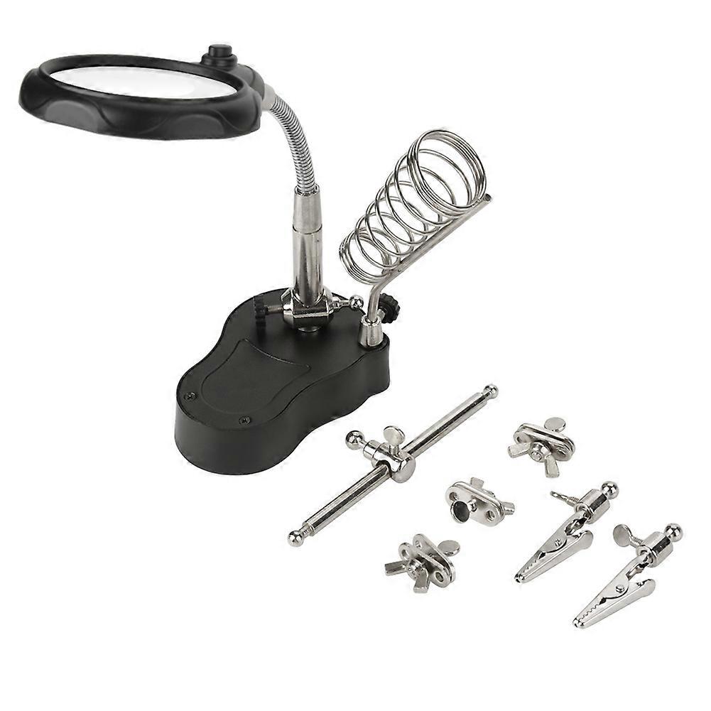 Helping Hand Auxiliary Clamp, Soldering Iron Magnifier, Lens Magnifier, LED Light Stand