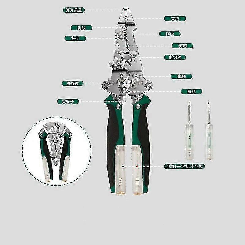 Folding Stylus Screwdriver Wire Stripper, Tuvilo Electrical Pliers