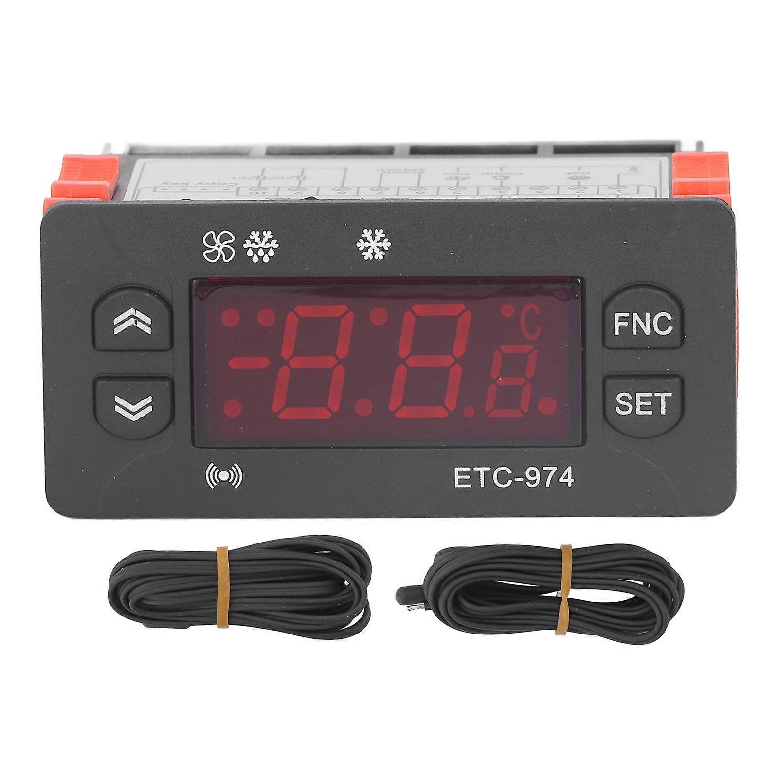 Fahrenheit Celsius Temperature Controller Switchable Digital Display NTC Sensor 230V AC Thermostat for Refrigerator