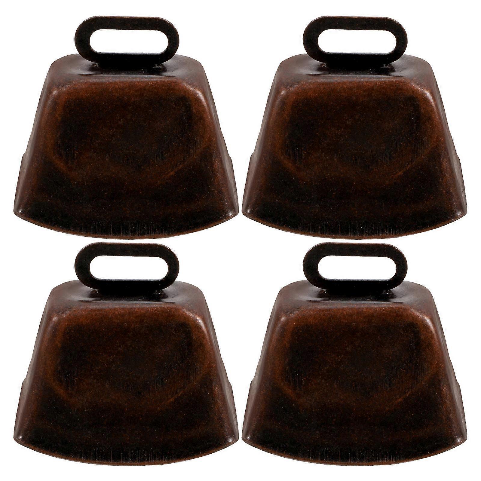 Mini Iron Bells Cowbell for Decoration 8Pcs Coffee Color Farm Animal Bells