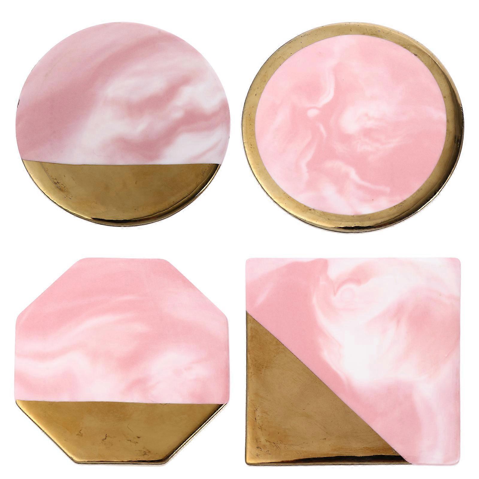 Assorted Color Marble Cup Pad for Heat Insulation 4Pcs Set