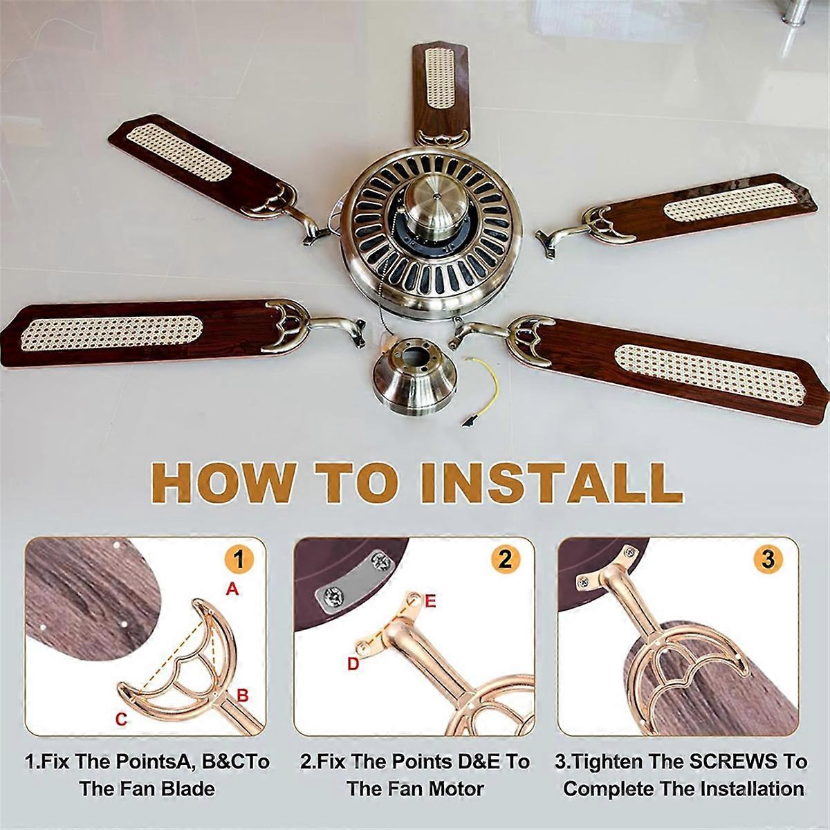 Ceiling Fan Blades Arm Replacement 4 Pcs French Gold