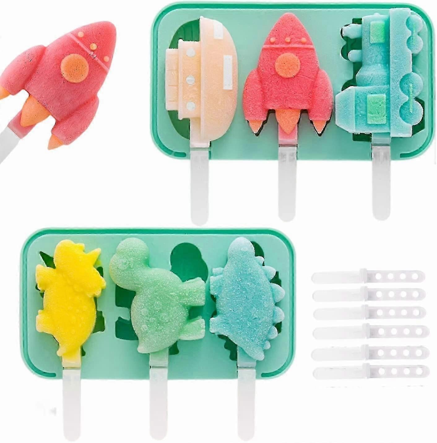 Eisformen, 2er-Set Silikon-Eiscreme-KuchenformenSicle-Formen Kinder DIY Kreative Eisform BPA-frei wiederverwendbar mit Deckel