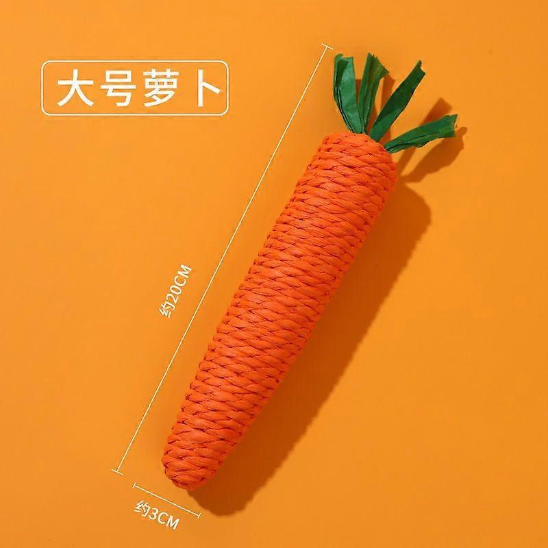 Cat Toy Paper Rope Carrot Teaser Wand Chew Resistant Teething Scratching Self Play Boredom Relief