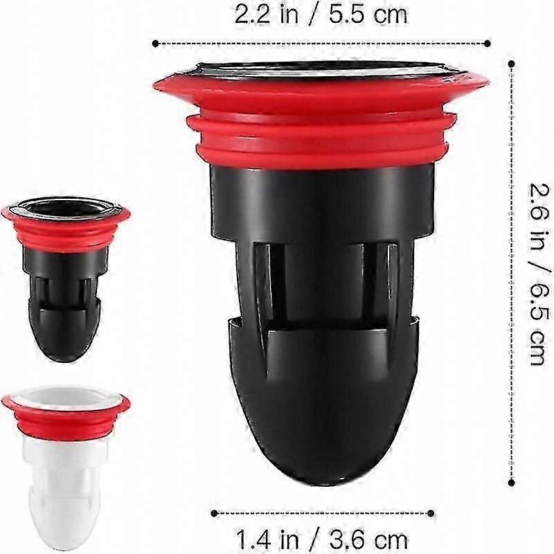 4-Piece Silicone Floor Leak Plug - White & Black