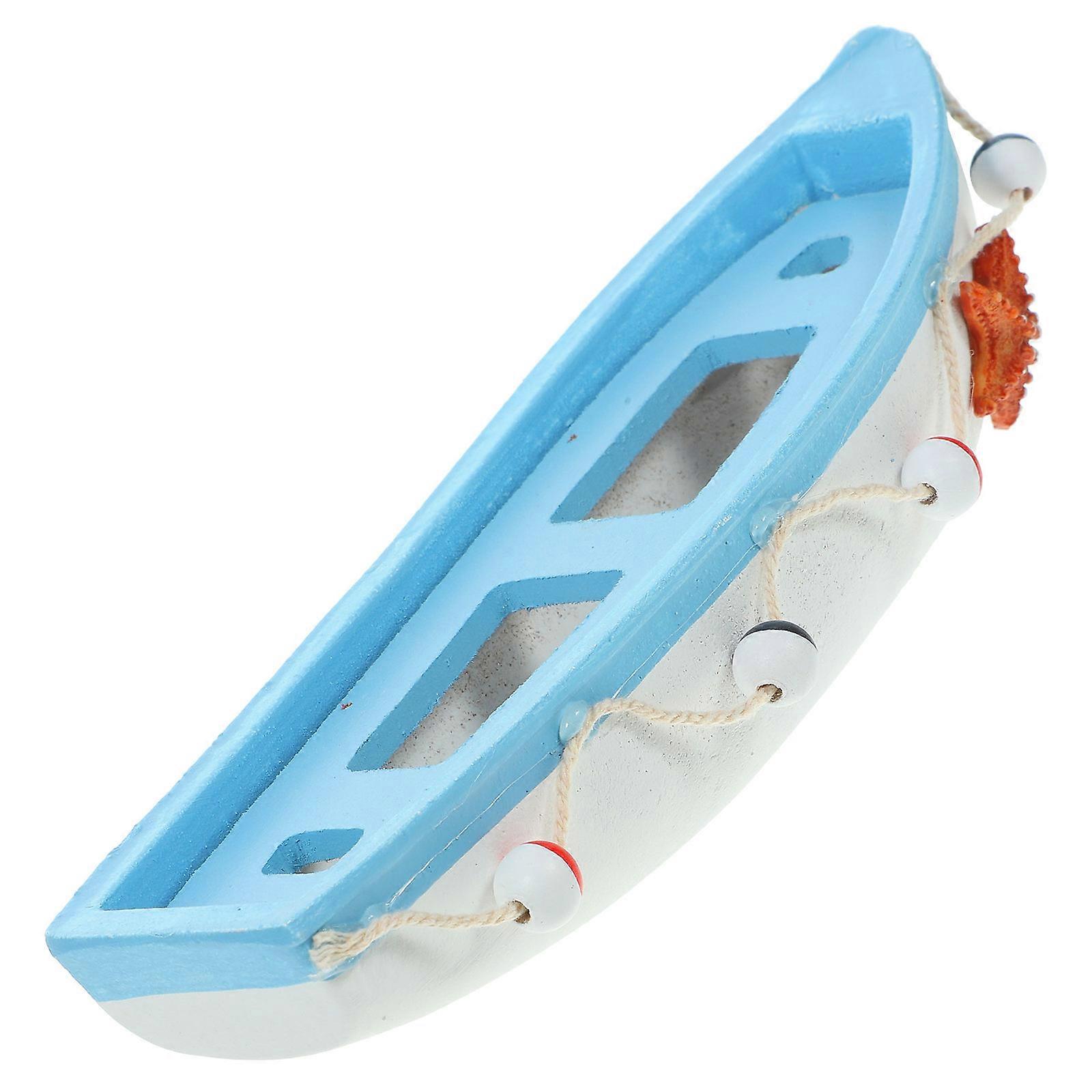 Mediterranean Style Sailboat Model Wooden Decor for Decorating One Unit