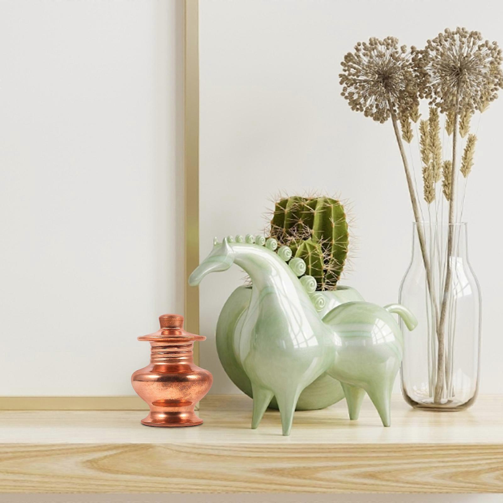 2Pcs Buddha Offering Bottle Copper for Storage Rose Gold Table Ornament